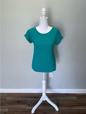 The Limited Teal Short-Sleeve Scoop Neck Top